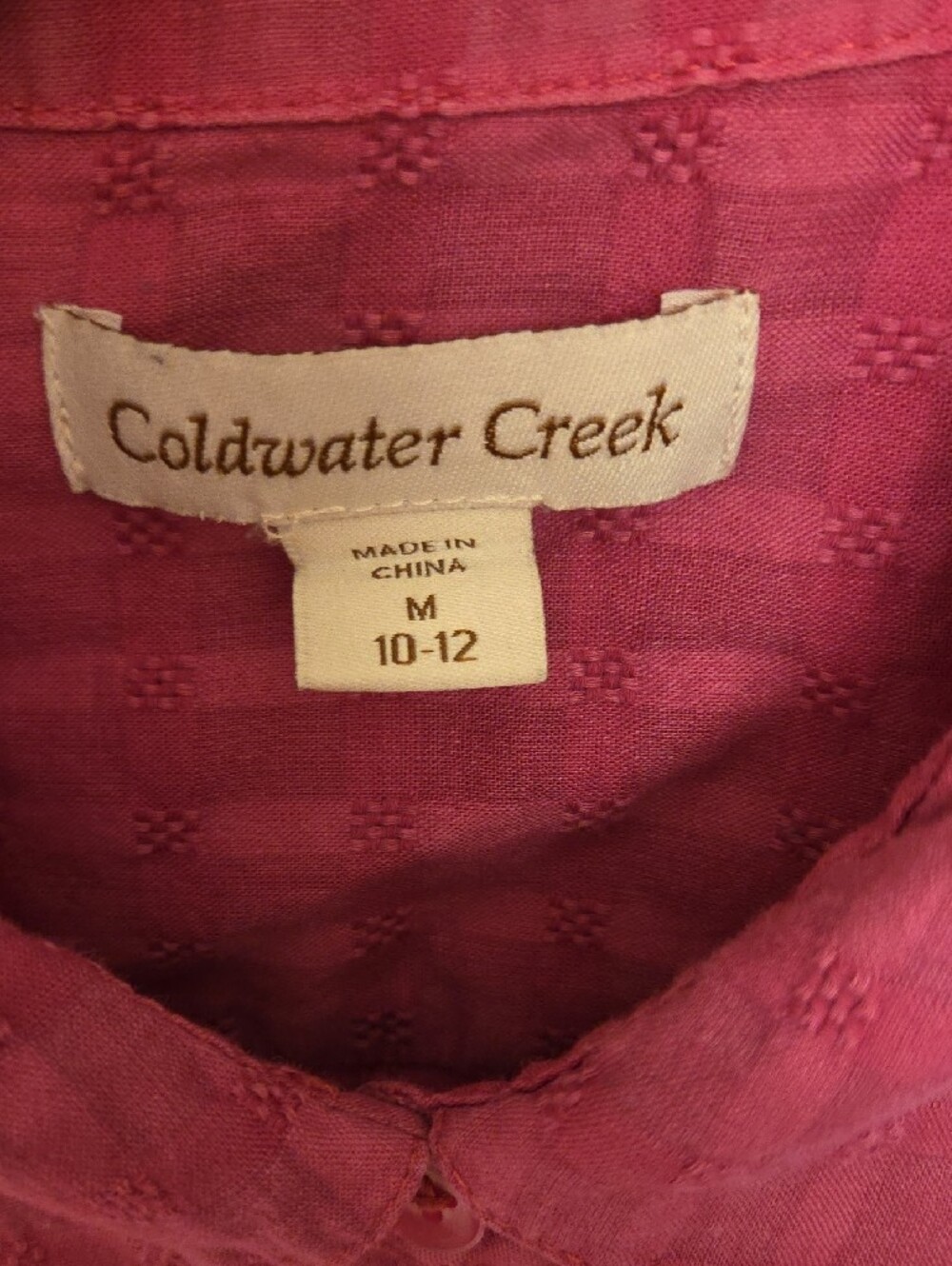 Coldwater Creek Raspberry Pink Button-Down Shirt - Picture 2 of 6
